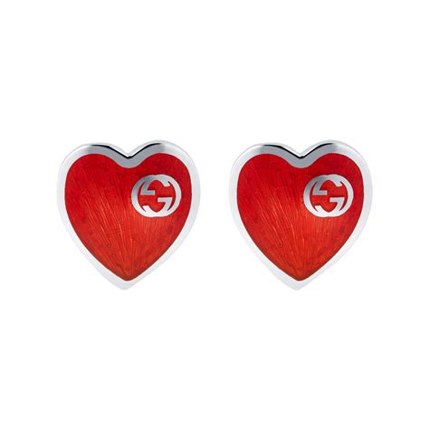 gucci hesrt earrings|gucci enamel heart stud earrings.